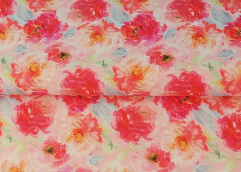 Bild 1 von Reststück Dirndl Stoff Blumen - pastellfarben -  100 cm