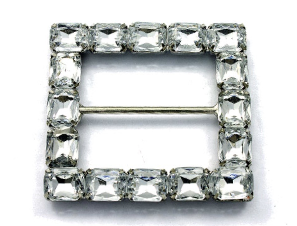 Bild 1 von Dirndlspange Schließe  Schürze - Metall - weiss  silberfarben 33mm
