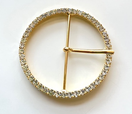 Bild 1 von Gürtelschnalle - Schließe - Strass goldfarben -  55 mm - 1 Stk