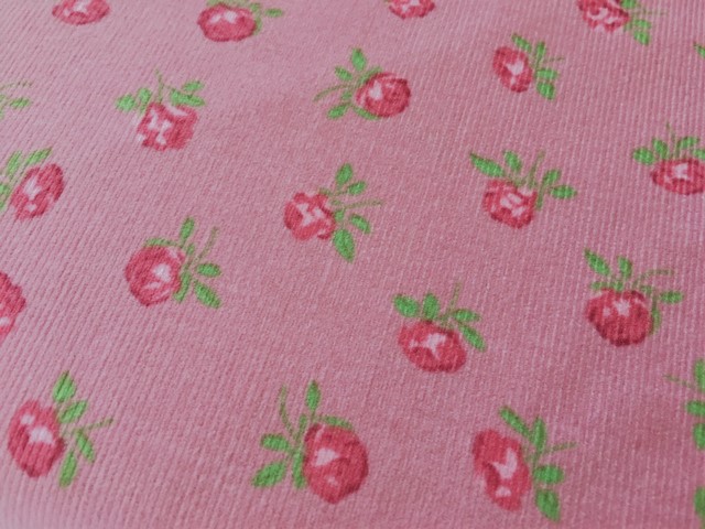 Bild 1 von Feincord / Samt Samtcord - Blumen rosa rot grün - 50 cm