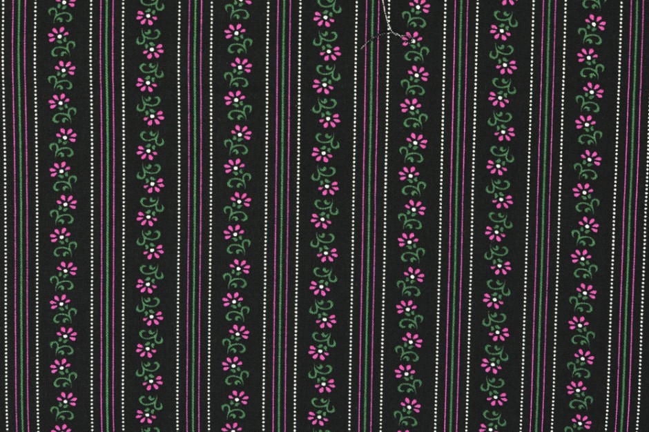 Bild 1 von Dirndl Stoff Blumenranken - schwarz pink grün - 50 cm