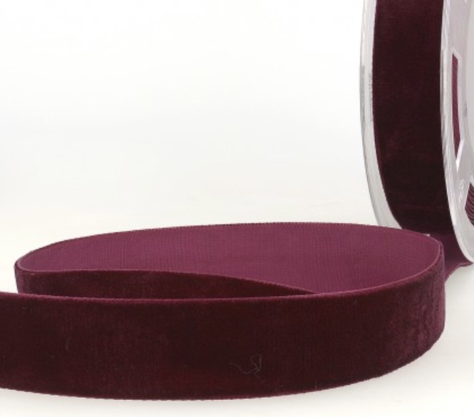 Bild 1 von Samtband Samt Samtbänder - 7 mm breit - col 72 dunkel weinrot   300cm