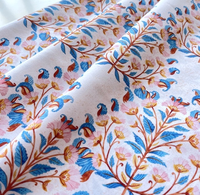 Bild 1 von Baumwollstoff - Ornamentmuster  - cremeweiss multicolor- 50 cm