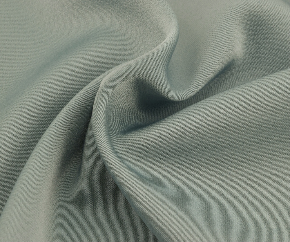 Bild 1 von Wollsatin Jacquard Mischgewebe knitterfrei uni  - dunkles mintgrün salbei seegrün - 50 cm