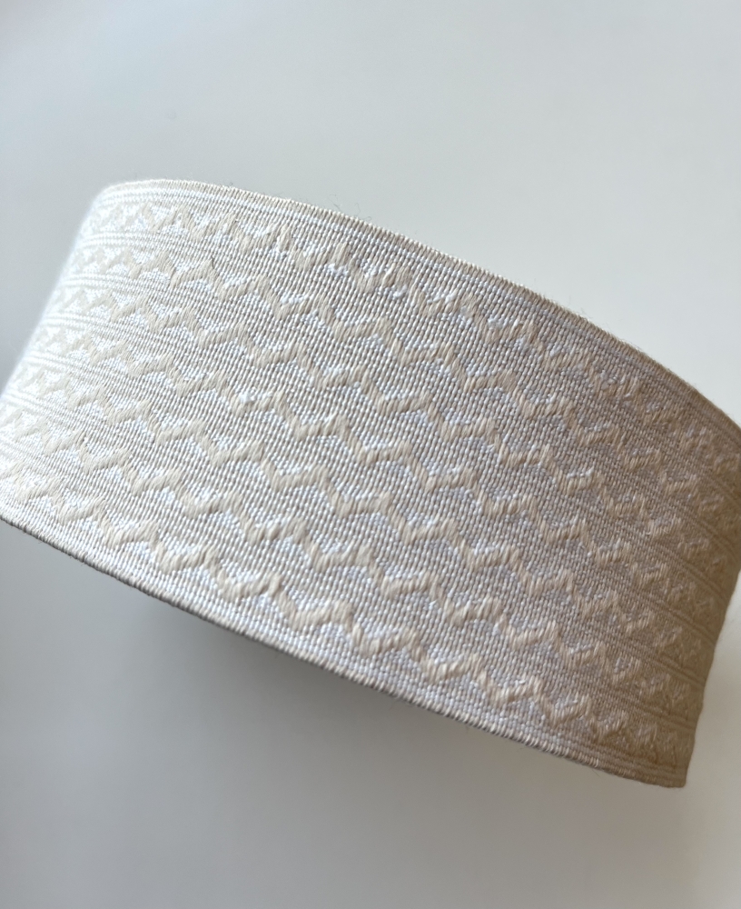 Bild 1 von Gummiband Trachtengürtel - 6 cm  - creme -   Dirndlgürtel elastisch gewebt