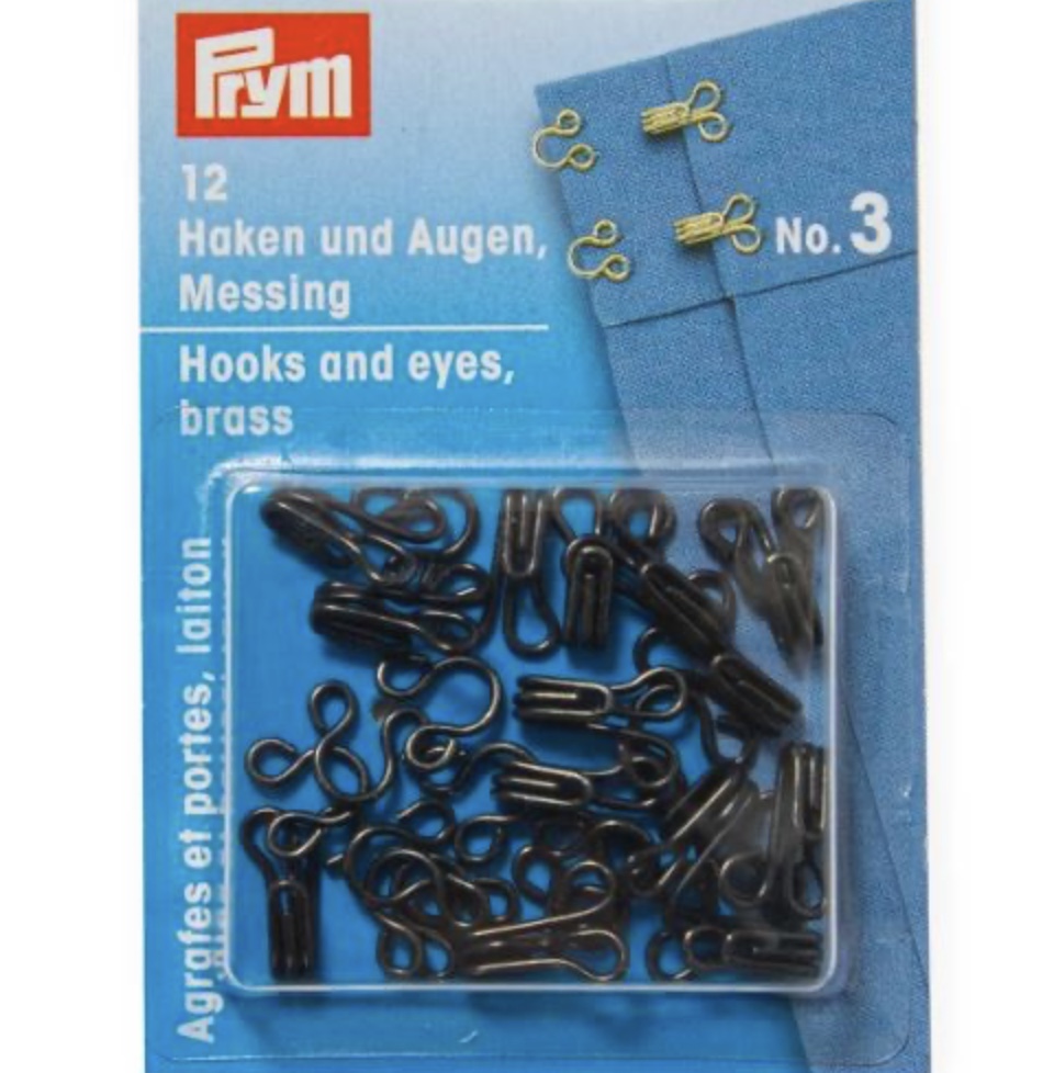 Bild 1 von 12 Stück Haken und Augen Pyrm - Spenzer - schwarz Größe 3