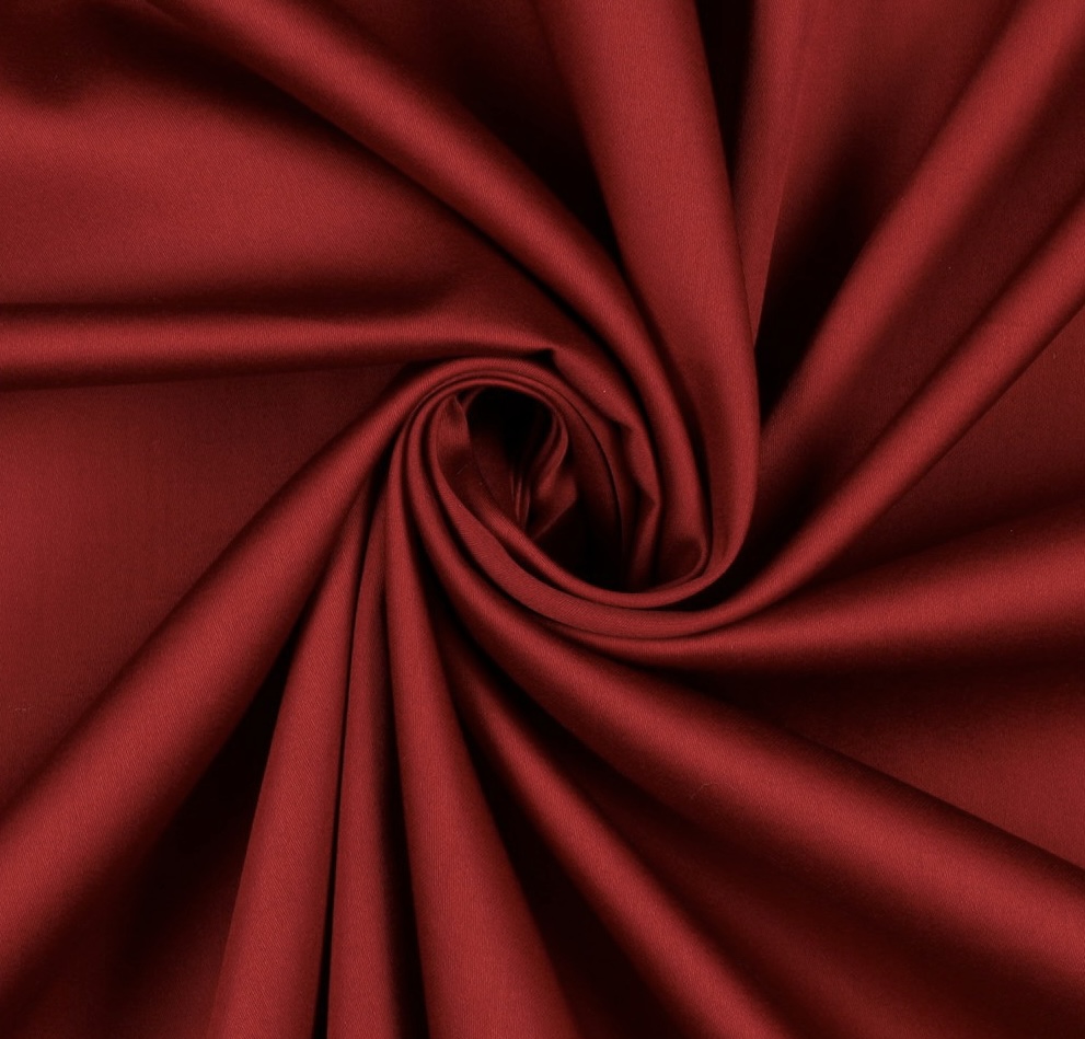 Bild 1 von Dirndl Stoff Baumwollsatin uni  - dunkelrot - 50 cm