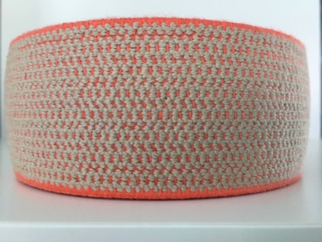 Bild 1 von Gummiband für Trachtengürtel - 4 cm  -dunkler pfirsich sand - Dirndlgürtel elastisch gewebt
