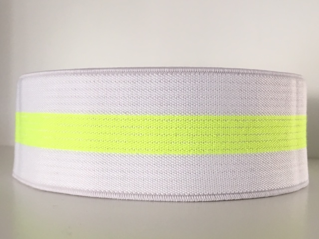 Bild 1 von Gummiband für Trachtengürtel - 4 cm  - weiß neon gelb Dirndlgürtel elastisch gewebt