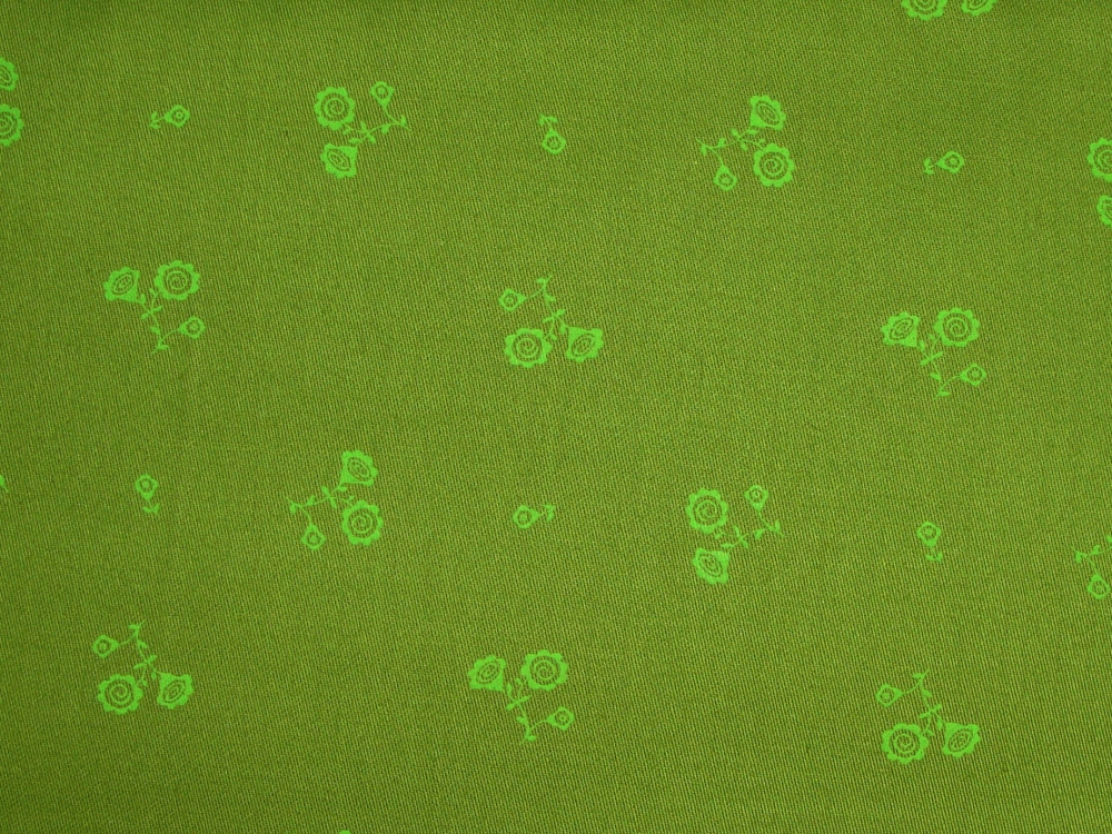 Bild 1 von Dirndl Stoff Blumen  - grün hellgrün - 50 cm