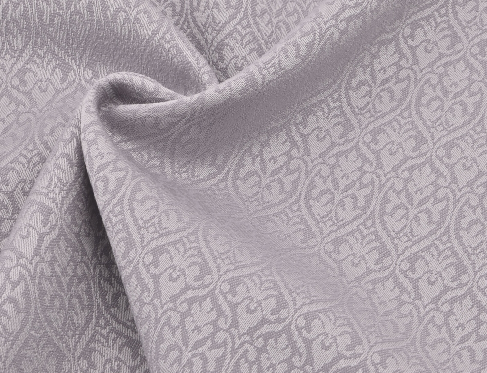 Bild 1 von Wollsatin Jacquard Mischgewebe knitterfrei Ornamentmuster - hellgrau - 50 cm