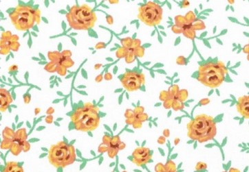 Bild 1 von Dirndl Stoff Baumwollsatin Blumen - weiß gelb mint - 50 cm