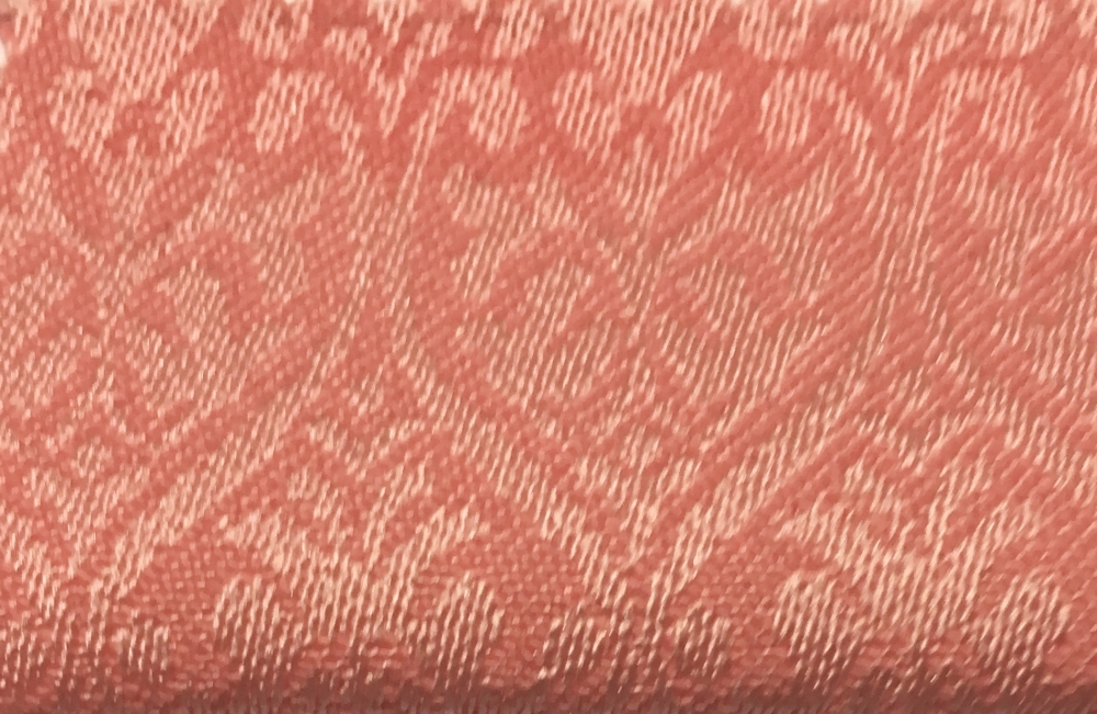 Bild 1 von Reststück Wollsatin Jacquard knitterfrei Ornamentmuster - pfirsich pastell - 135 cm