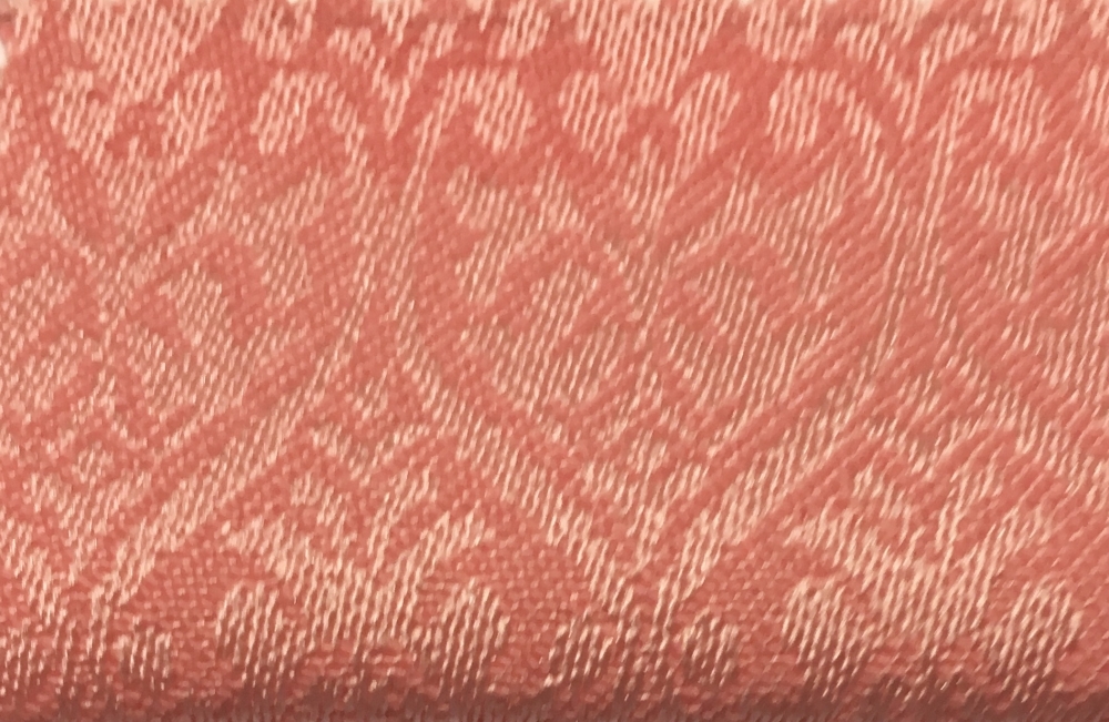 Bild 1 von Reststück Wollsatin Jacquard Mischgewebe knitterfrei Ornamentmuster - pfirsich pastell - 65 cm