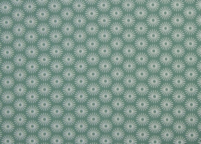 Bild 1 von Baumwollstoff Popeline - Blumen - dunkles mint -  50 cm
