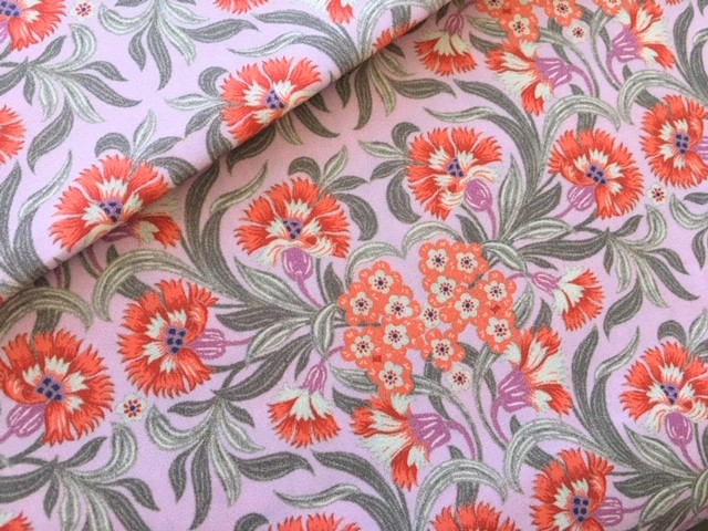 Bild 1 von Dirndl Stoff Blumen - zartrosa koralle schilf - 50 cm
