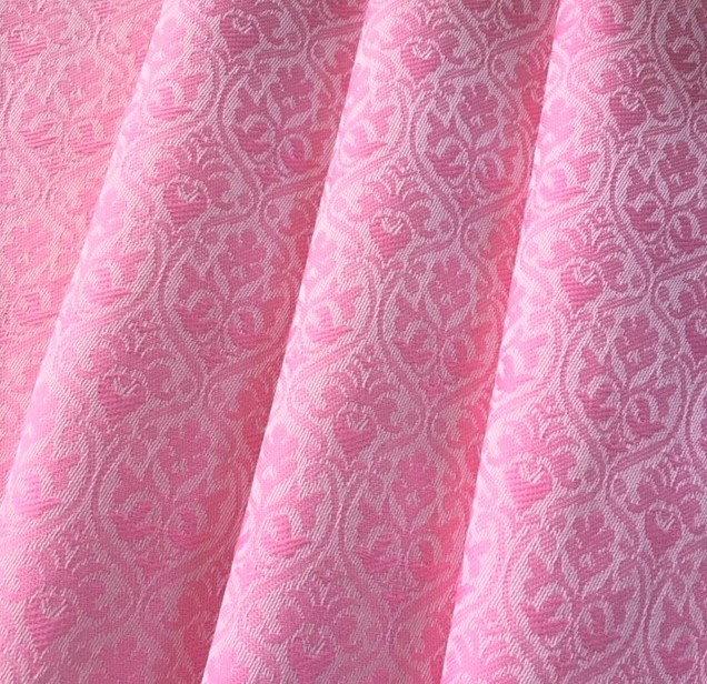 Bild 1 von Reststück Jacquard Mischgewebe knitterfrei Ornamentmuster - rosa - 210 cm