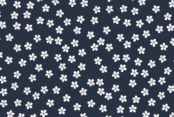 Bild 1 von Reststück Dirndl Stoff Blumen klein - blau weiß - 190 cm
