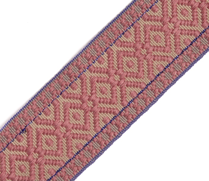 Bild 1 von Borte Jacquardborte Webband Band  altrosa lila lurex  - 40 mm breit  - 3 Meter