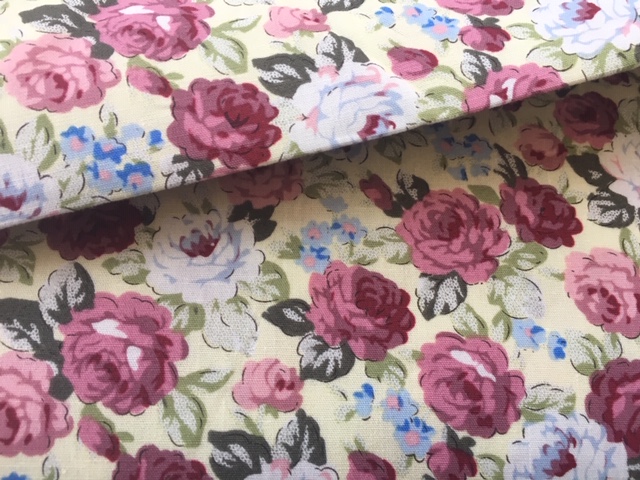 Bild 1 von Dirndl Stoff Blumen - creme altrosa bordeaux grün - 50 cm