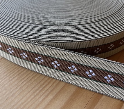 Bild 1 von Gummiband für Trachtengürtel - 2,5 cm  - beige braun -  Dirndlgürtel elastisch gewebt