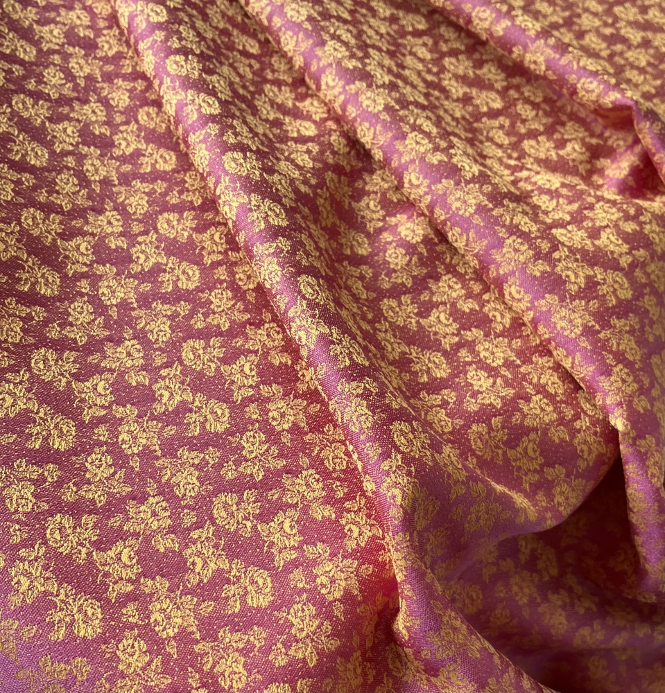Bild 1 von Jacquard Stoff Trachten Dirndl  - Blume - senfgelb beere  - 50 cm