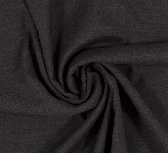 Bild 1 von Reststück Wollstoff Mischgewebe - meliert dunkelgrau - knitterfrei-  165 cm