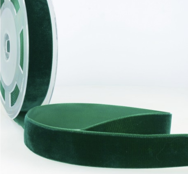 Bild 1 von Samtband Samt Samtbänder - 7 mm breit - col 67  dunkelgrün  3 Meter