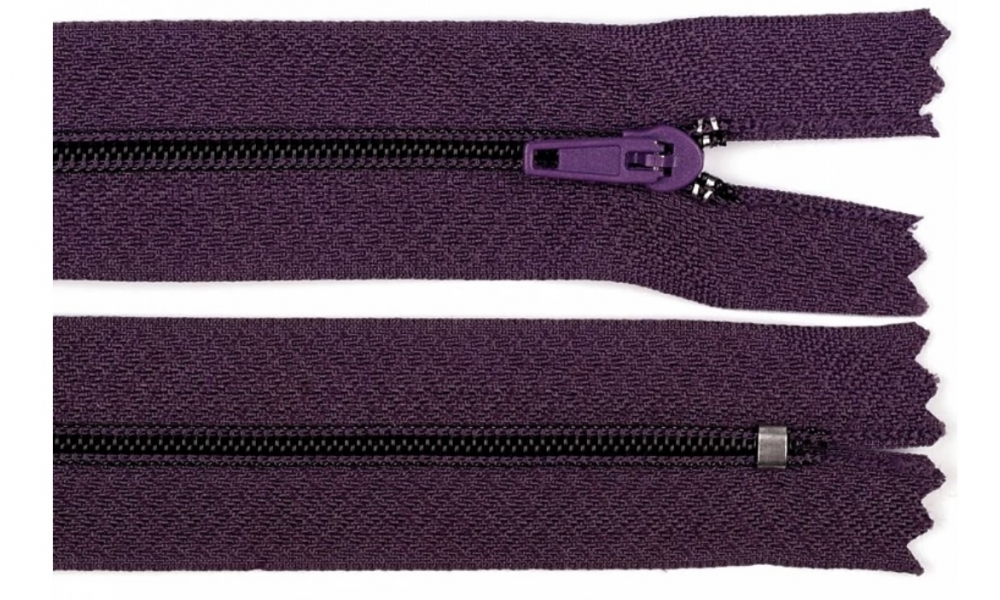 Bild 1 von Normaler Reißverschluss - 20 cm - viele Farben  / (Farbe) Aubergine violett