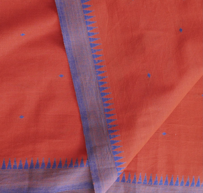 Bild 1 von Baumwollstoff - Indien  - handloom bestickt terra blau - 50 cm