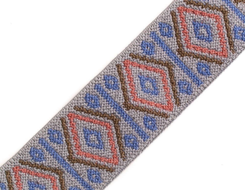 Bild 1 von Gummiband für Trachtengürtel - 4 cm  - Dirndlgürtel elastisch grau blau braun 