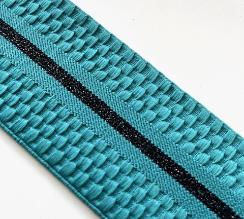 Bild 1 von Gummiband für Trachtengürtel - 6 cm  - hellpetrol petrol -   Dirndlgürtel elastisch gewebt