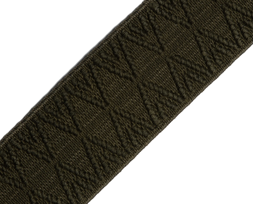 Bild 1 von Gummiband für Trachtengürtel - 4 cm  - dunkles braungrün  khaki Dirndlgürtel elastisch gewebt