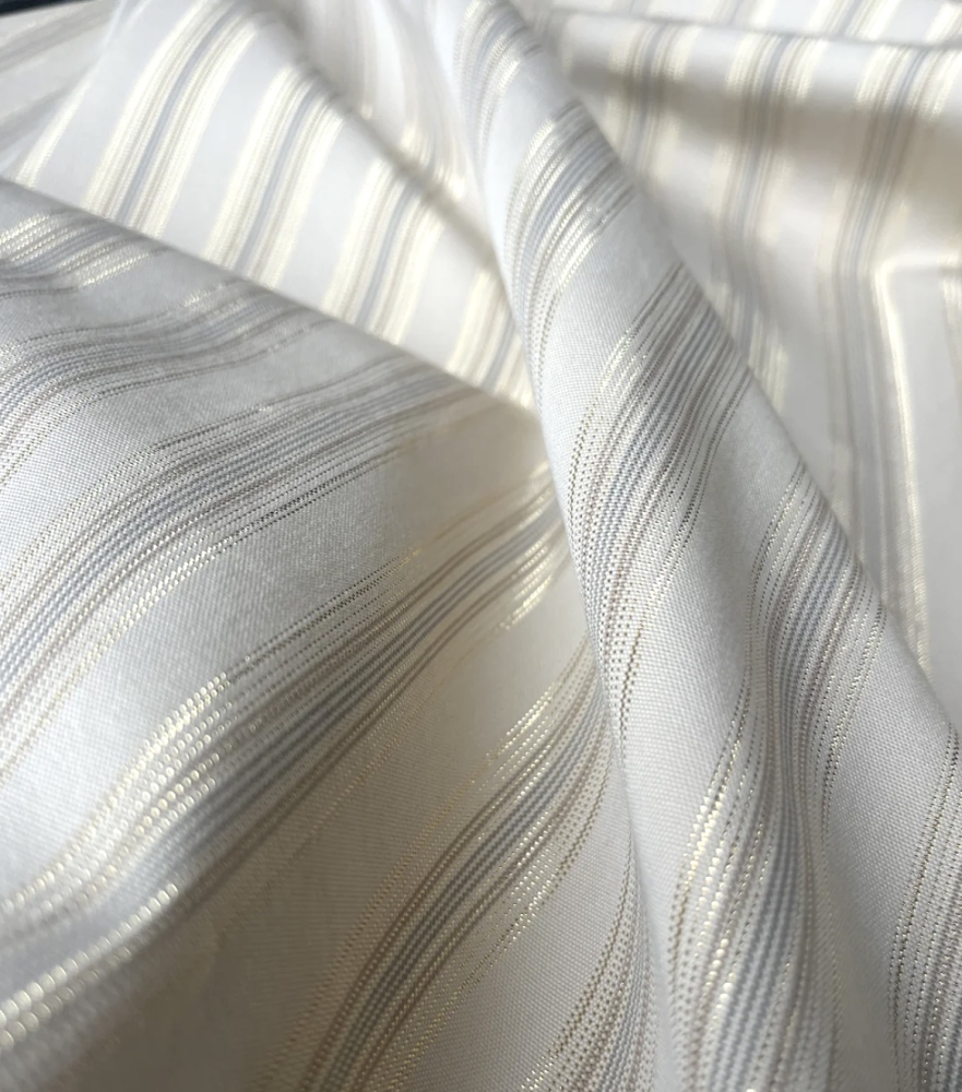 Bild 1 von Italienischer Baumwollstoff  gewebt  - Streifen - beige gold - 50 cm