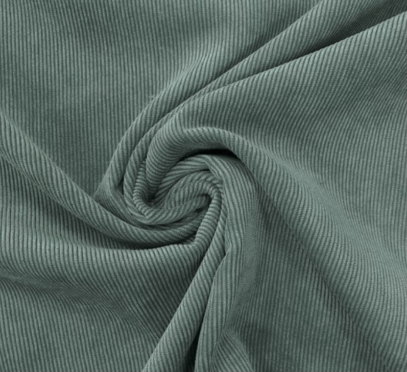 Bild 1 von Reststück Breitcord Samtcord - dunkelgrün pastell - 75 cm