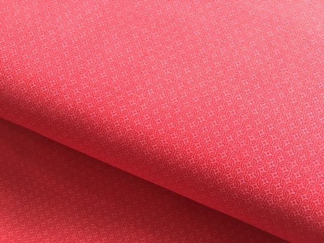 Bild 1 von Reststück Dirndl Stoff  Baumwollköper - knitterarm- kleine Ornamente - korallenrot - 55 cm