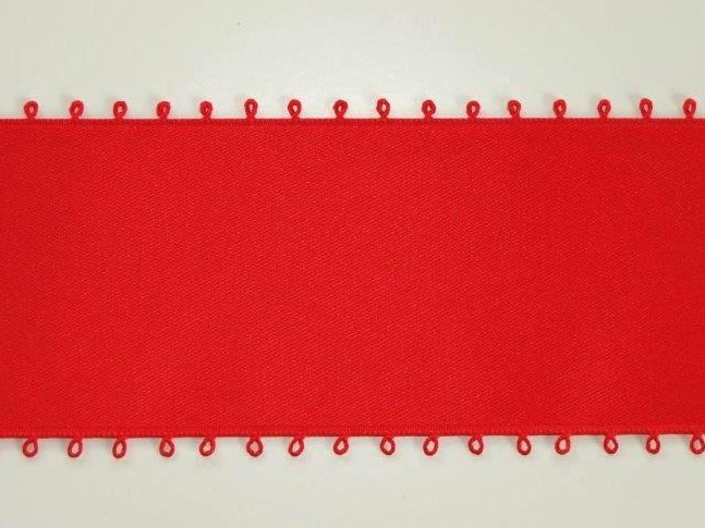 Bild 1 von Satinband - Picotband - Schürzenband - 50 mm breit - rot