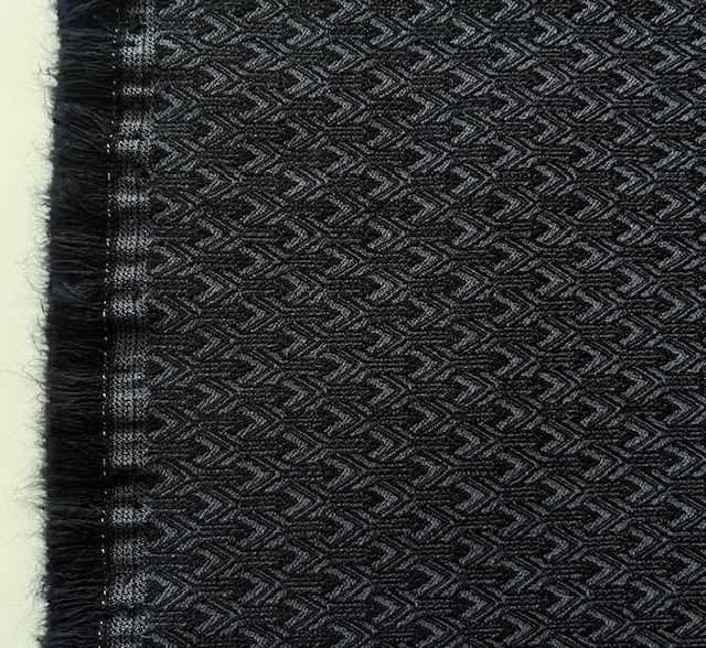 Bild 1 von Bengalin Stretch-Jacquard Mischgewebe knitterarm  Waben - graublau schwarz  - 115 cm