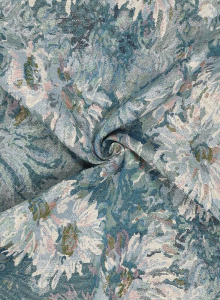 Bild 1 von Gobelin Jacquard Stoff Dirndl - Blumen mit leichtem Schimmer-Effekt  - 200 cm