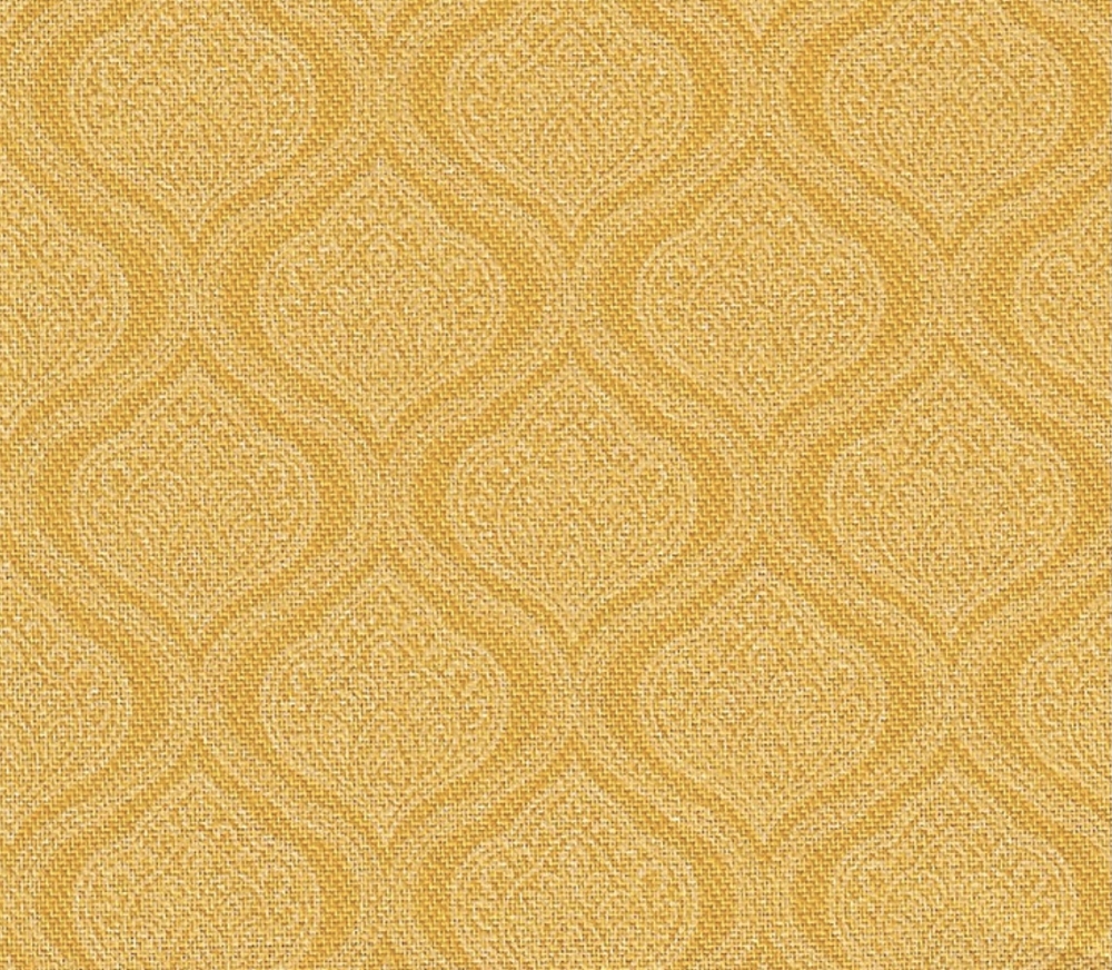 Bild 1 von Reststück Trachten Dirndl Stoff  Baumwollköper - knitterarm - Ornamente - sonnengelb - 60 cm