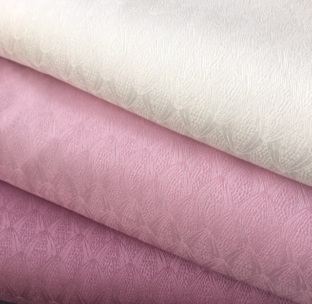 Bild 1 von Reststück Wollsatin Jacquard Mischgewebe knitterfrei Ornamentmuster - altrosa - 145 cm