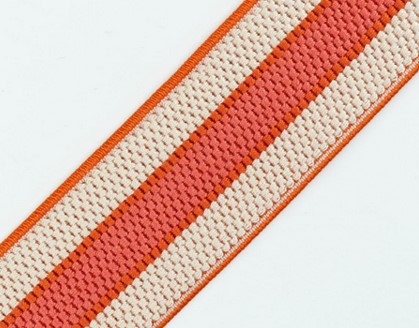 Bild 1 von Gummiband für Trachtengürtel - 3,5 cm  - korallenrot creme Dirndlgürtel elastisch