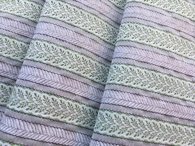 Bild 1 von Jacquard - Bordürenstoff Streifen gewebt - knitterarm  - grau anthrazit grün  50 cm