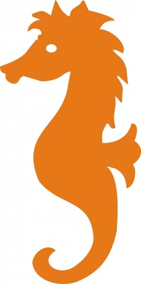 Bild 1 von Bügelmotiv Seepferdchen - orange