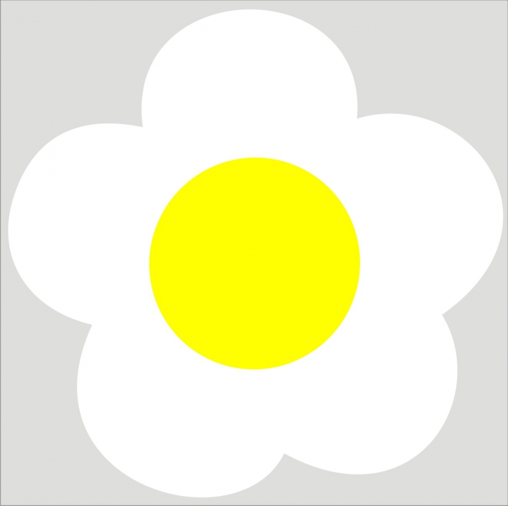 Bild 1 von Bügelmotiv Fräulein Gänseblüm groß - weiß/gelb
