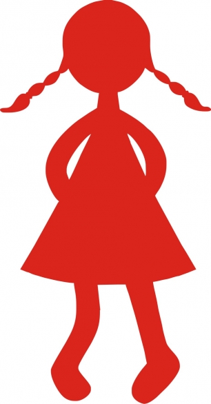 Bild 1 von Bügelmotiv Zopfmädchen LAURA - rot