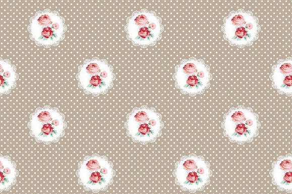 Bild 1 von Baumwollstoff Popeline - Blumen - taupe -  50 cm