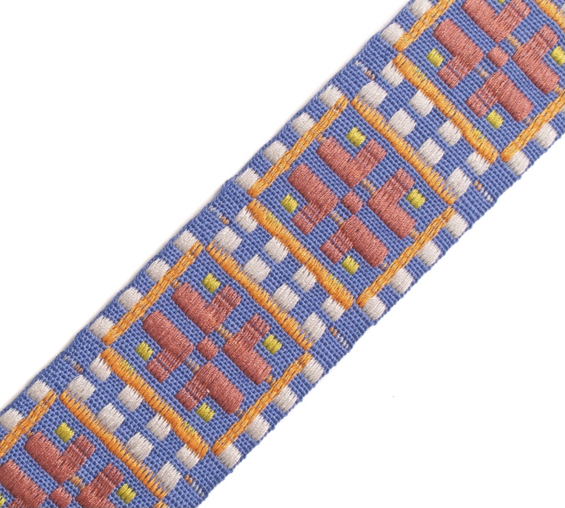 Bild 1 von Borte Jacquardborte Webband Band  lavendel orange  - 40 mm breit  - 3 Meter