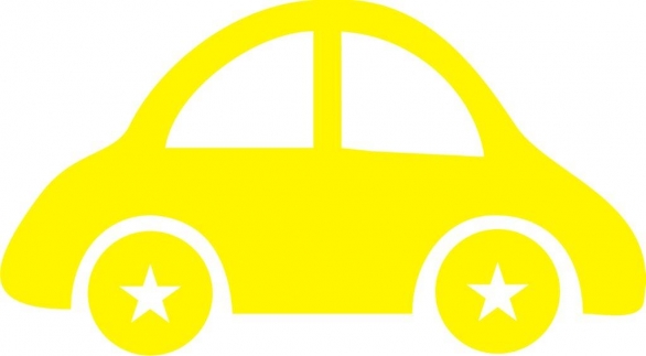 Bild 1 von Bügelmotiv Auto - gelb