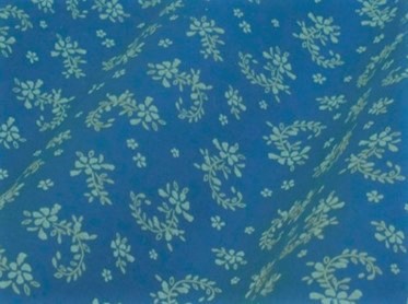 Bild 1 von Reststück Dirndl Stoff Baumwollsatin Blumen - petrol blau - 90 cm